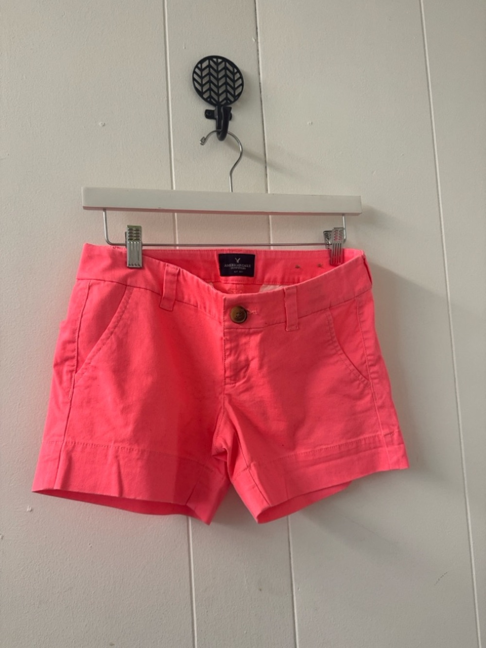 American Eagle Outfitters Neon Pink Cotton-Blend Women's Bermuda Shorts
